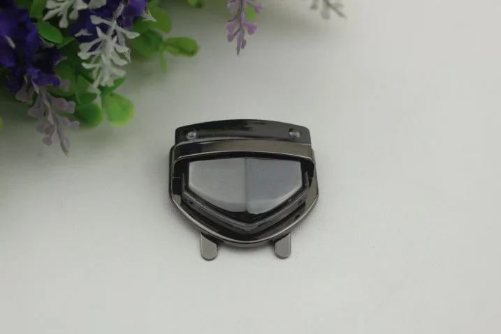 Gun black Новая металлическая сумочка, застежка, поворотный замок, пряжка, сумка, аксессуары, поворотный замок для сумки DIY, кошелек, фурнитура, застежка, утка, язык, поворотный замок - Цвет: Gun black