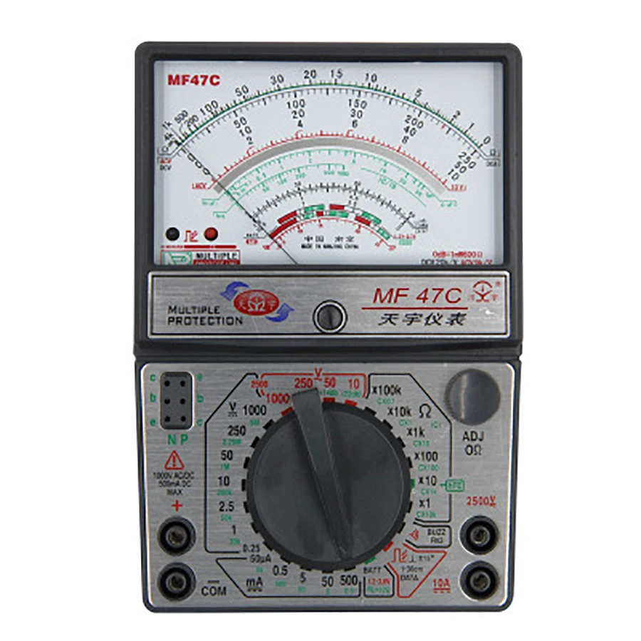 MF47C тестер напряжения тока сопротивление аналоговый дисплей мультиметр DC/AC |