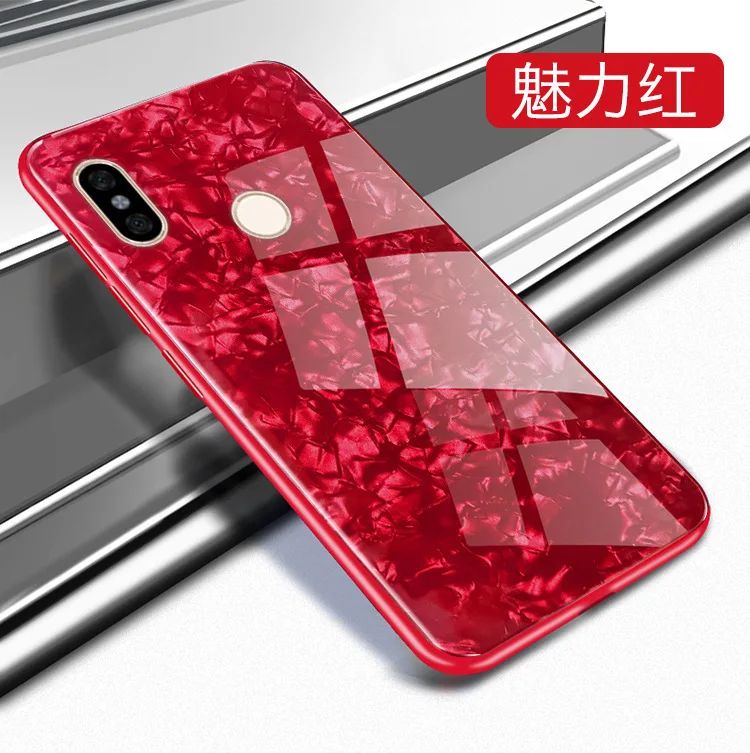 Роскошный чехол из закаленного стекла с ракушками для Red mi 7 Note Pro 6 противоударный