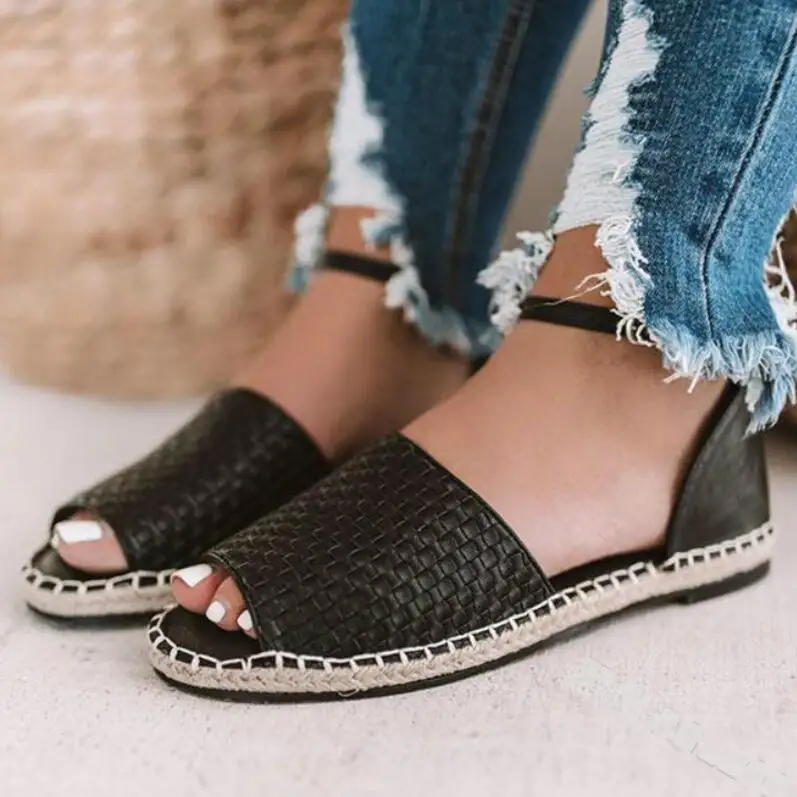 Sandalias mujer/женские летние пляжные босоножки на плоской подошве с открытым носком