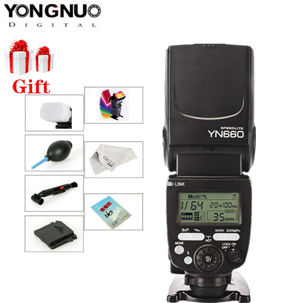Беспроводная вспышка YONGNUO YN660 оригинальная Вспышка Speedlite GN66 2 4G беспроводная HSS 1/8000