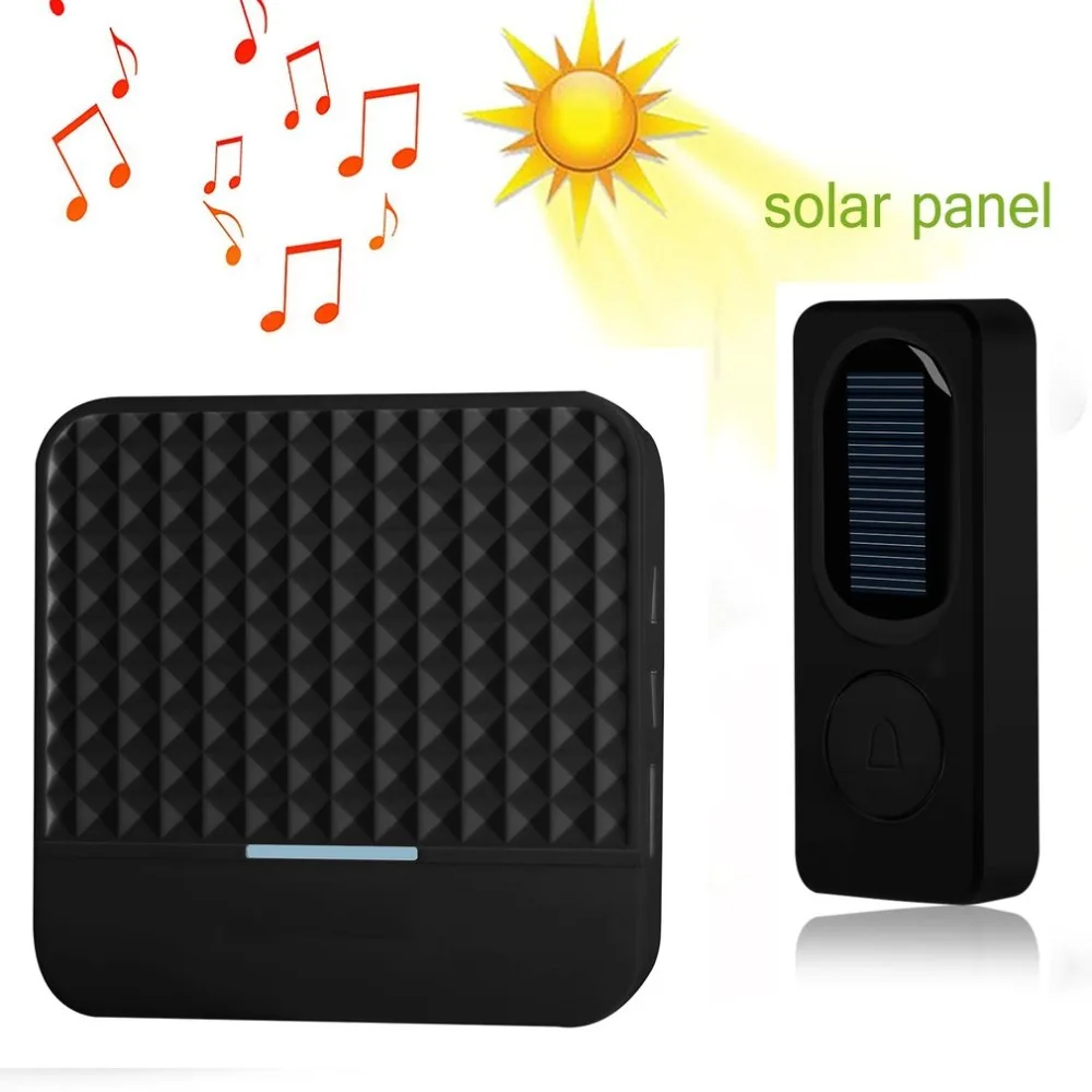 Solar Powered Wireless Doorbell Alert System Intelligent Home Door Bell 300M Range 52 Chimes Electric with LED Light | Обустройство