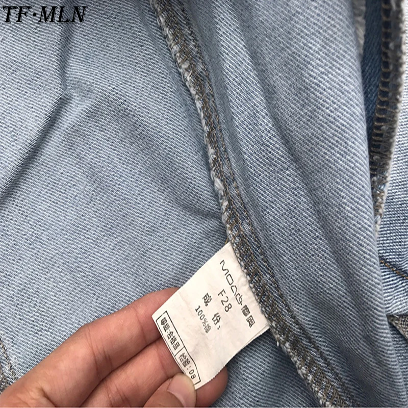 

TFMLN Autumn Denim Vest Women Casual Cotton Coat Vintage Cardigan Jean Sleeveless Turn-down Collar Breasted Brand Woman Clothing