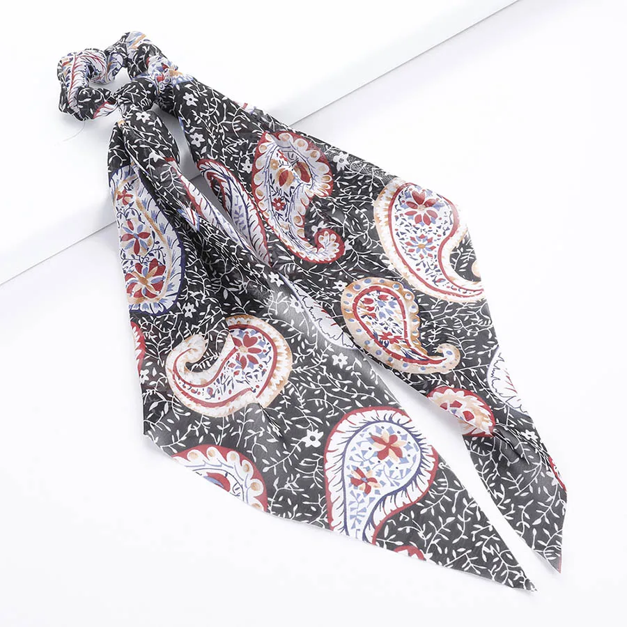 Floral 14 Haimeikang весенние галстуки-бабочки для волос резинка для волос конский хвост веревка для волос для женщин треугольный цветочный принт Эластичные аксессуары, ленты для волос - Цвет: Floral 14