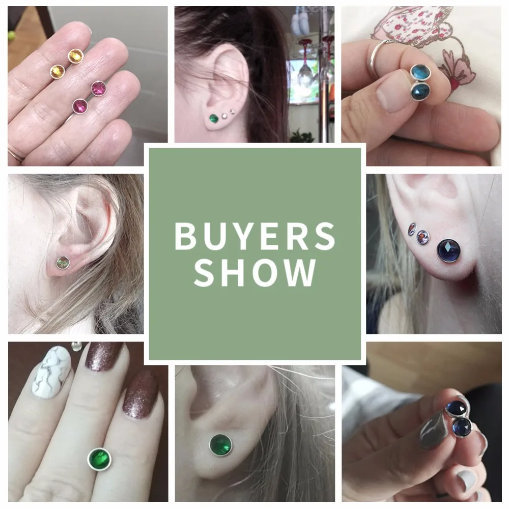 Женские серьги гвоздики из серебра 925 пробы с камнем в виде капель|crystal stud