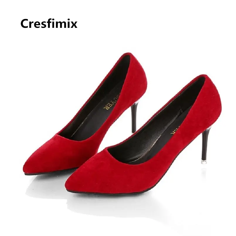 Cresfimix/женские модные классические черные туфли-лодочки на высоком каблуке