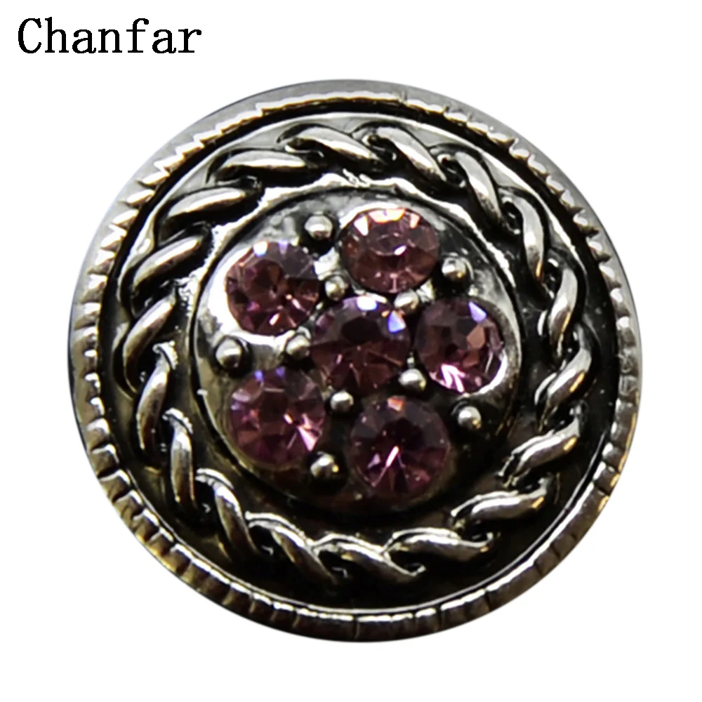 

Cheap Rhinestone Styles 18mm Metal Snap Button Charm For Leather Snaps Jewelry