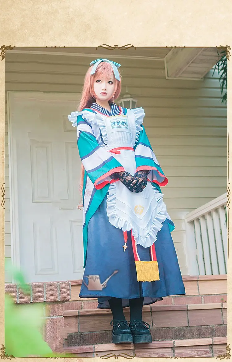Женские костюмы для косплея Rozen Maiden Suiseiseki кимоно фартук горничной платье на