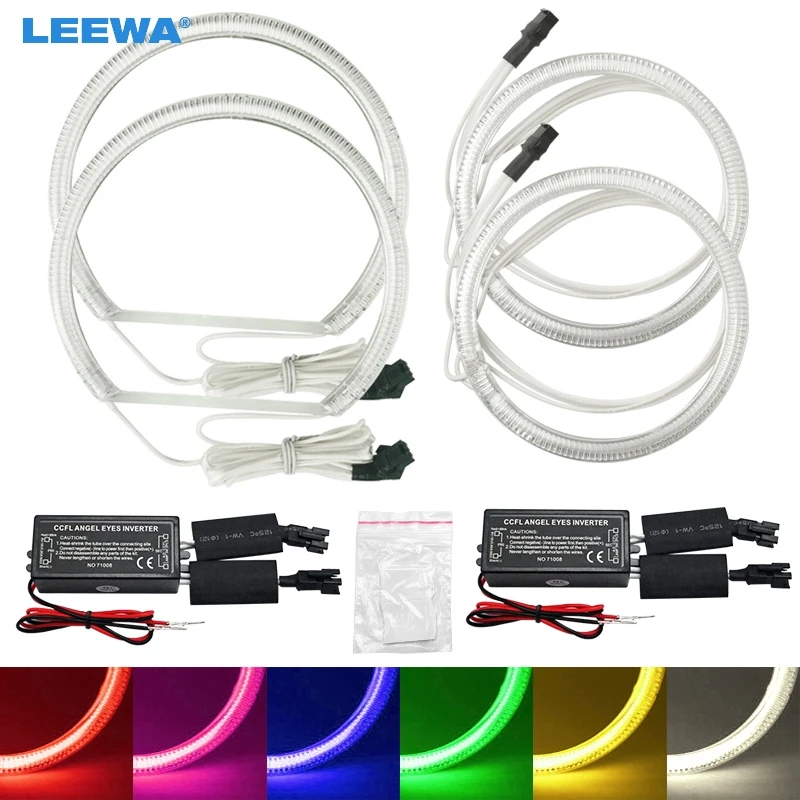 LEEWA 2x131мм 2x115мм авто CCFL глаза ангела гало кольца свет лампа для BMW E84/X1(2010 2011) не