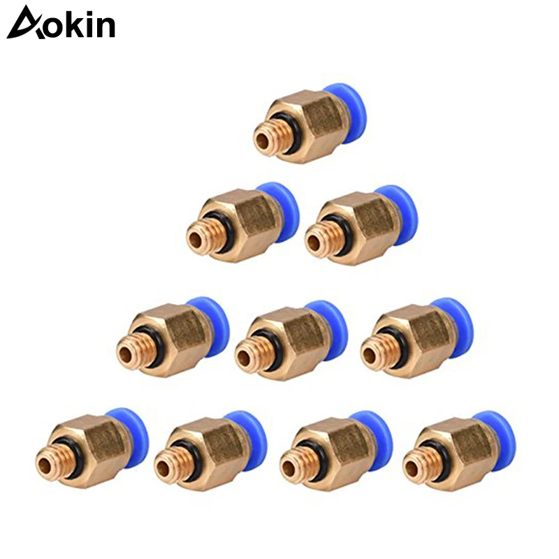 

5pcs/lot PC4-M6 Straight Pneumatic Fitting Push to Connect + PC4-M6 Quick in Fitting for 3D Printer Bowden Extruder