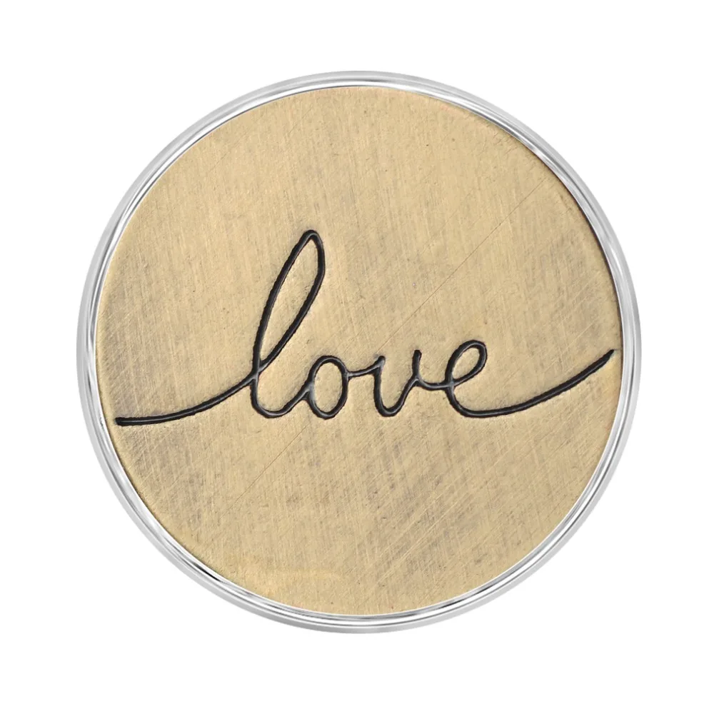 

10PCS/Lot Vocheng Snap Charms Bronze Love Script Button Jewelry 18mm Vn-1804*10