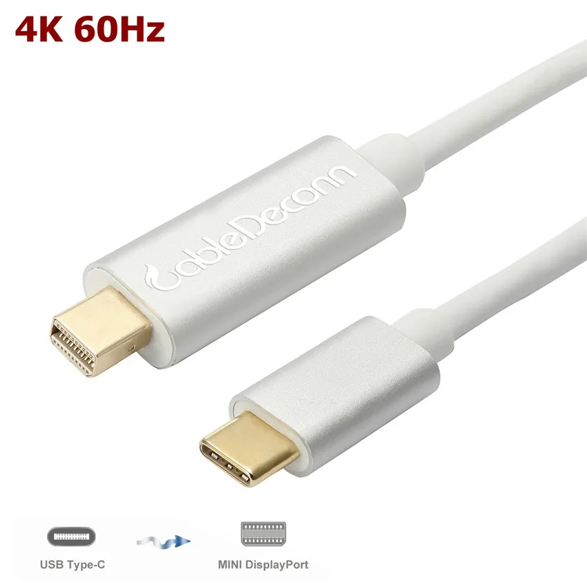 Адаптер USB C Type к Mini DisplayPort Удлинительный кабель Male с золотой пластиной для