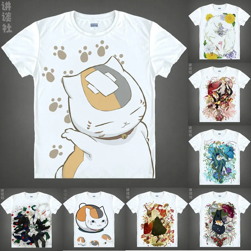 Coolprint Футболка с изображением в стиле аниме Нацумэ книга футболки Друзья