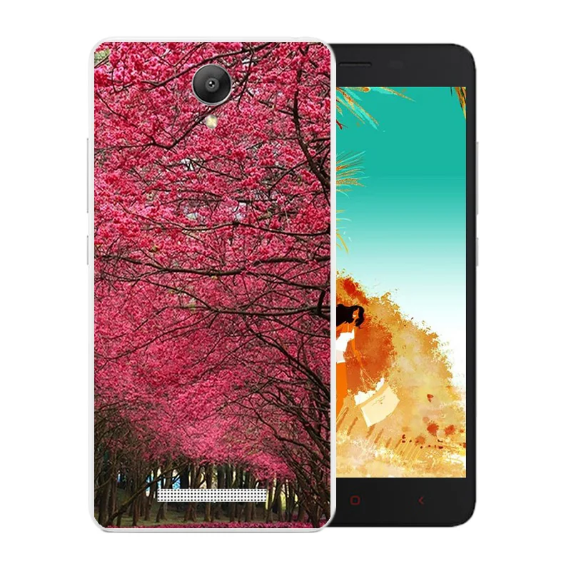 5 дюймов для Xiaomi Redmi Note 2 задняя крышка с цветком прозрачный мягкий ТПУ чехол Pro Prime