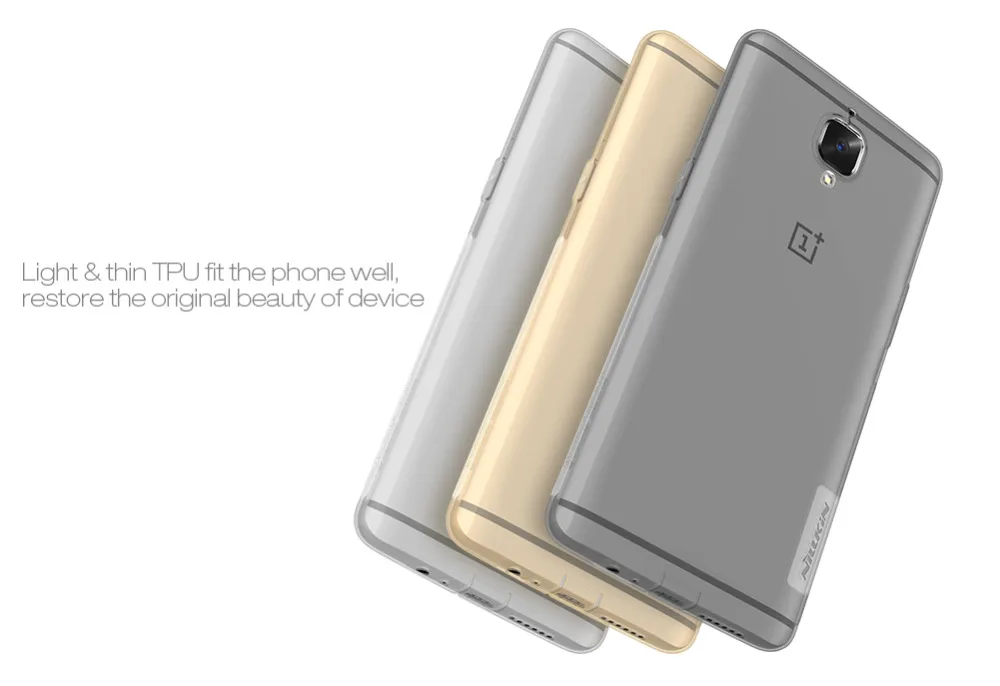 Nillkin Nature Series Transparent Clear Soft Silicon TPU Case Cover for Oneplus Three Two 3 3T Phone Back |