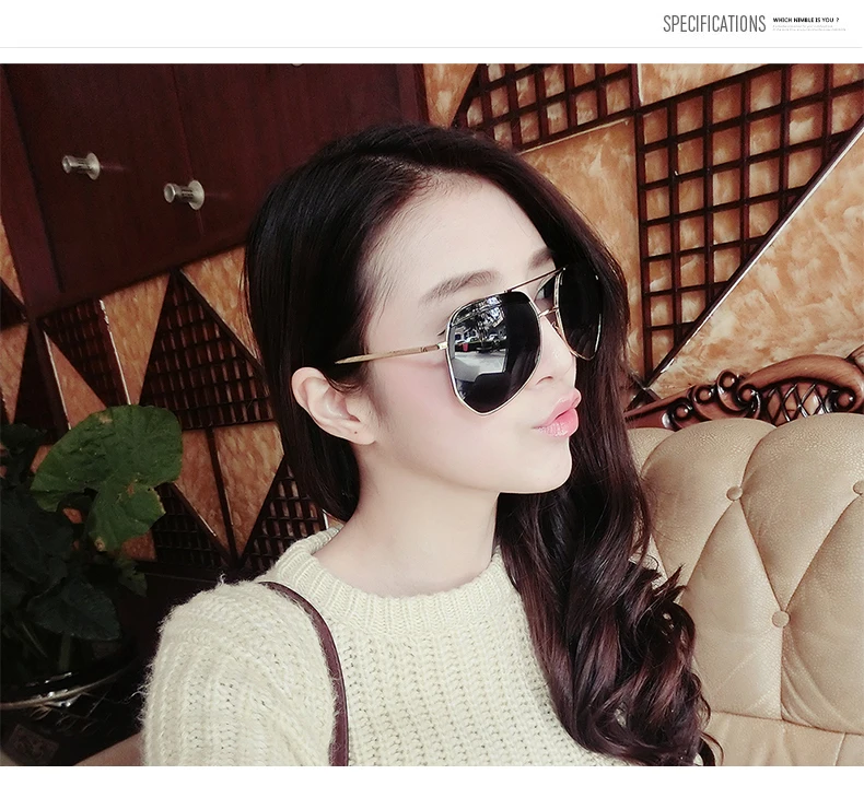 2016 серый муравей солнцезащитные очки круглое зеркало большой на цветной фильм и