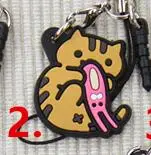 1 шт. брелок с рисунком из игры аниме Neko Atsume брелок красный черный кошачий двор телефонные ремни Пылезащитная заглушка резиновый брелок Portachiavi подвеска - Цвет: 2