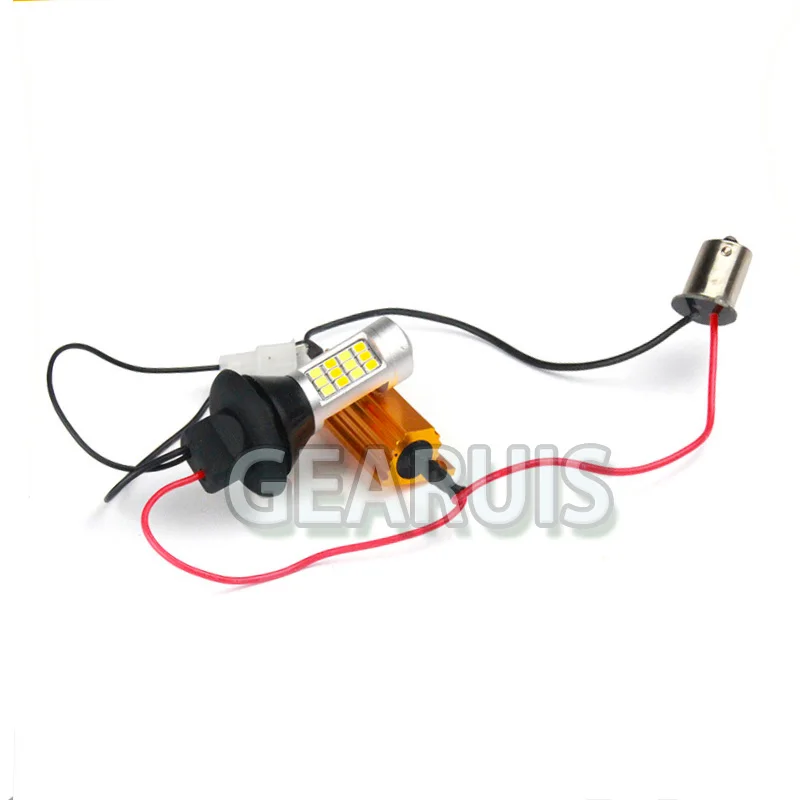 2 шт. автомобиль горки светодиодный 1156 BAU15S T20 7440 BA15S 42 SMD 2835 объектив от белого к