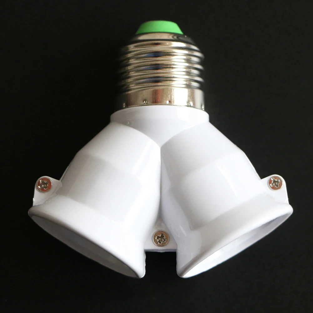 

E27 to 2 E27 Lamp Socket Light Holder Screw Bulb Base Splitter Converter Adaptor