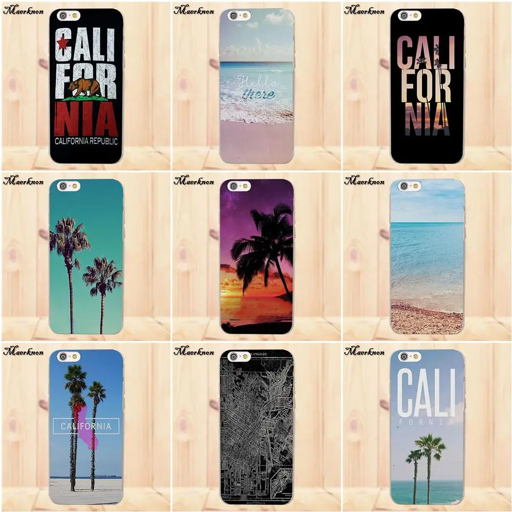 Maerknon California Trees Beach Surf Travel Tropical для Apple iPhone X 4 4S 5 5C SE 6 6S 7 8 Plus LG G4 G5 G6 K4 K7 K8 K10 | Мобильные