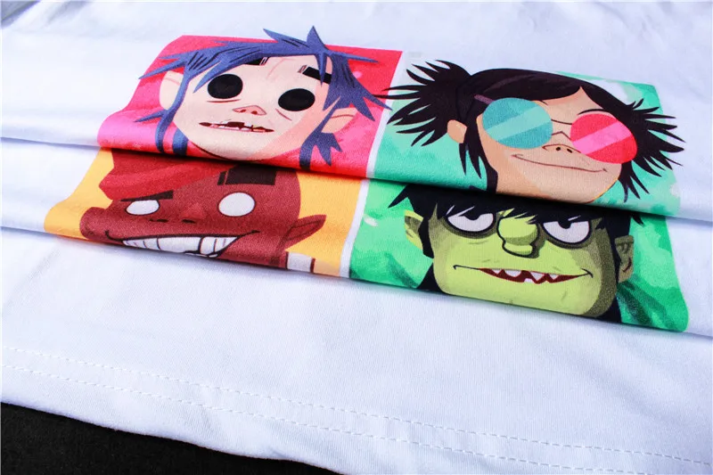 Мужская футболка Gorillaz 2018 с аниме принтом забавная коротким рукавом мужские