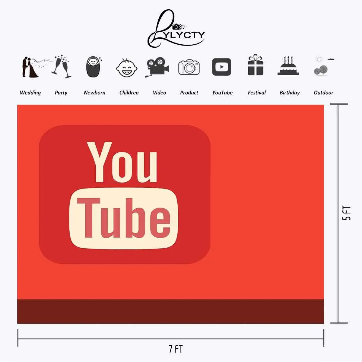 150x220 см Логотип YouTube фон оранжевые оттенки Логотип YouTube фотография фон для камеры фото реквизит