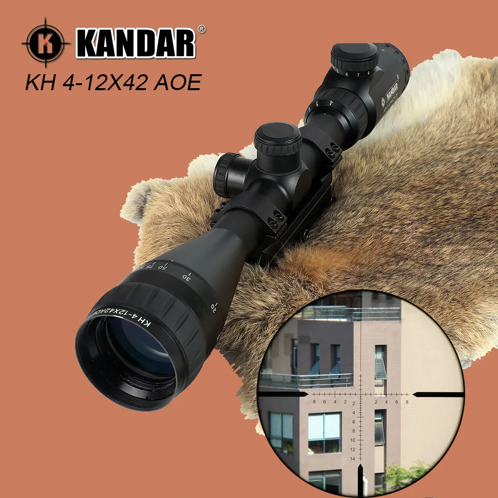 KANDAR KH 4 12X42 AOE охотничий прицел полноразмерный Red Dot Illmination стеклянный
