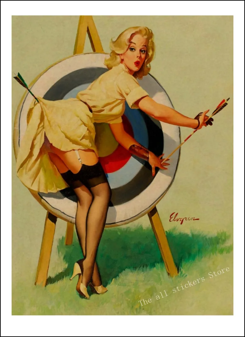 Вторая мировая война PINUP девушки классический ретро крафт-бумага плакат сексуальная девушка декоративная живопись военный Бар Кафе Декор для дома комнаты/809
