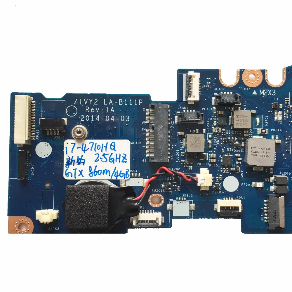 Для Lenovo Y50 70 материнская плата для ноутбука 5B20G57043 LA B111P W/ i7 4710HQ процессор 2 50 GHz GTX 860M