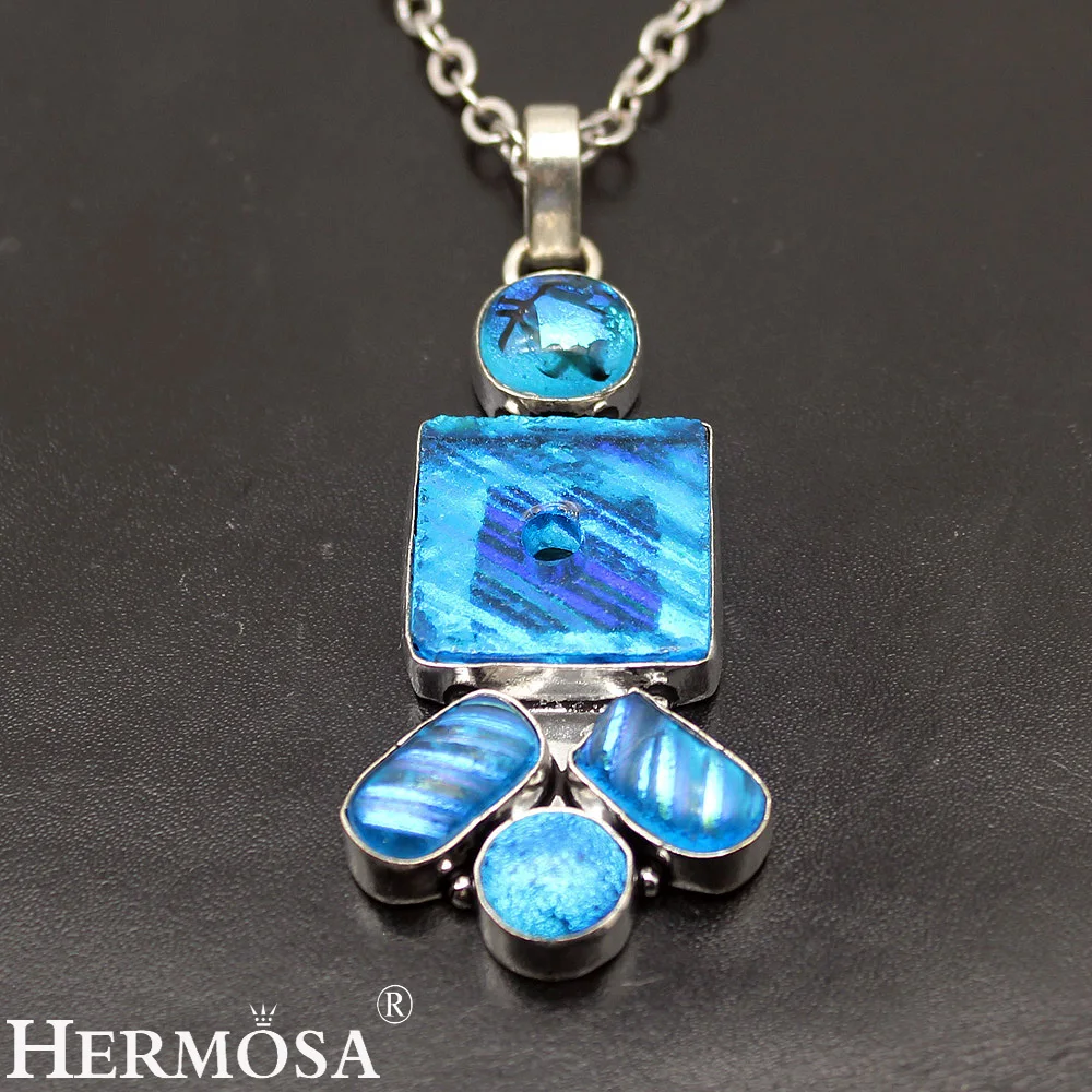 Hermosa натуральные антикварные синие дихроические аксессуары для ювелирных