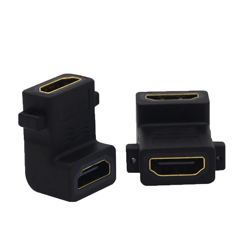 Фото 90 градусов HDMI адаптер Женский на разъемы преобразователи Поддержка Audio Return Channel 90 градусов HDMI адаптер Женский на разъемы преобразователи Поддержка Audio Return Channel