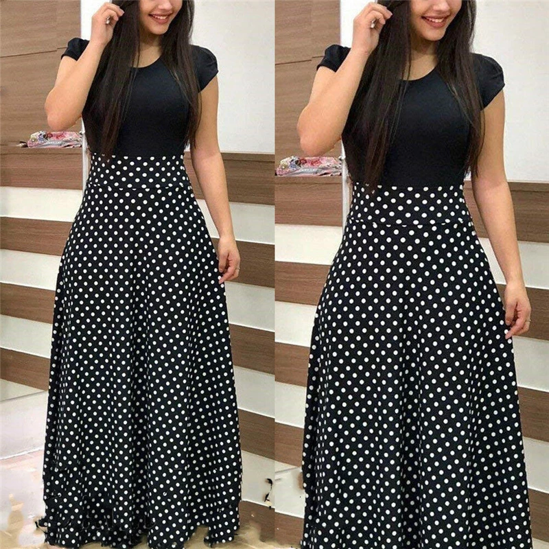 2019 Popular Women Long Skirt Floral Maxi Dress Prom Evening Party High Waist Floor-Length Top Beach Casual Sundress | Женская одежда