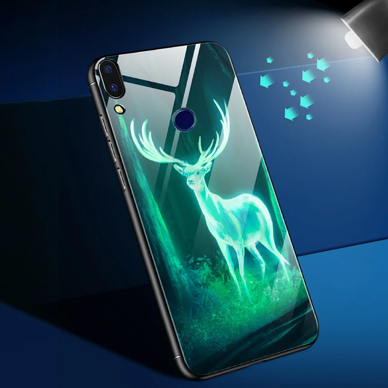 Bfollow светящийся чехол для huawei Nova 3/3i/3E/2 S блестящий из закаленного Стекло Прочный