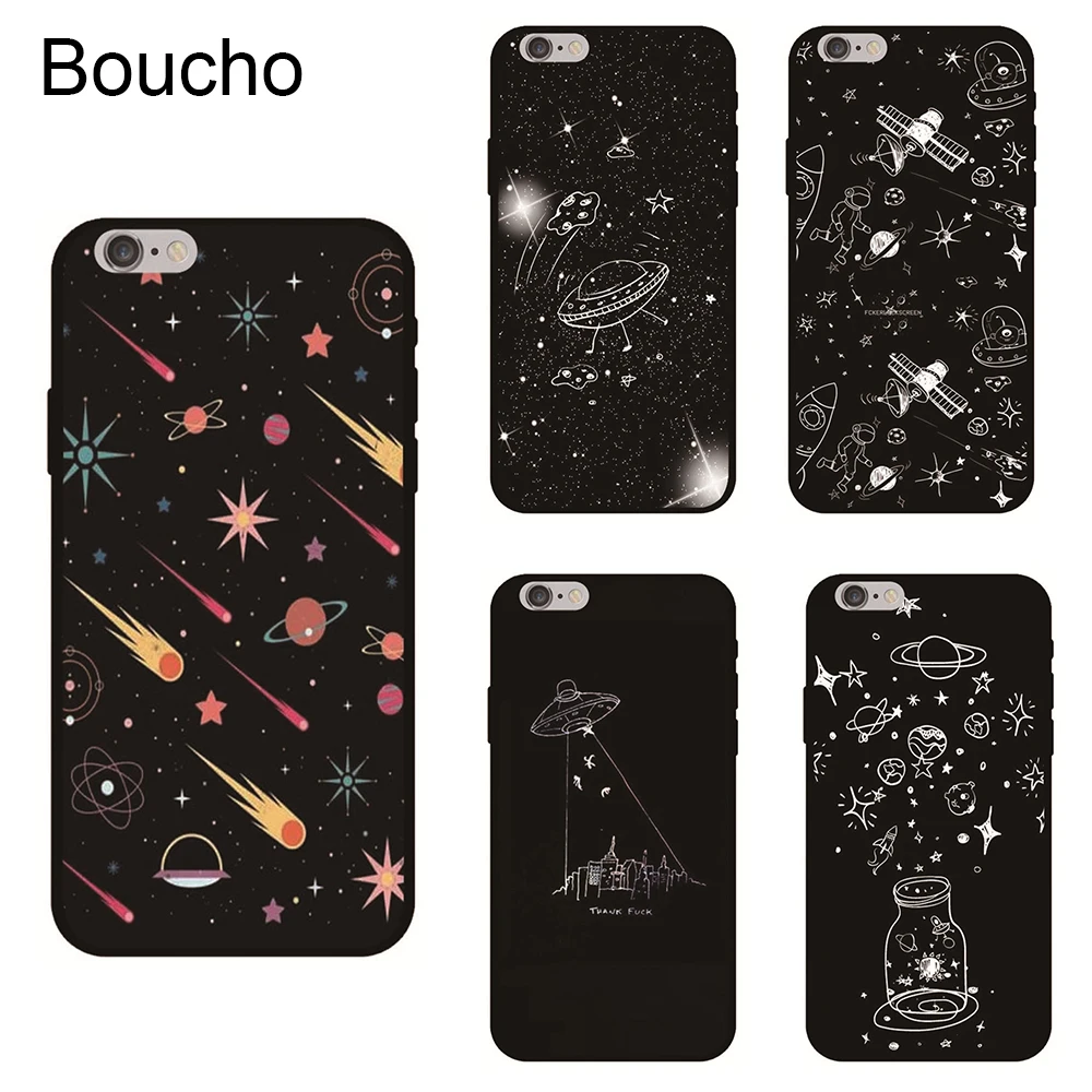 Чехлы Boucho для iPhone 8 8Plus 7 7Plus X 6 6S Plus Мягкий силиконовый чехол телефона 5 5S se серии Cosmic