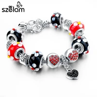 szelam heart charms bracelets bangles for women with murano glass beads diy friendship bracelets sbr150050
