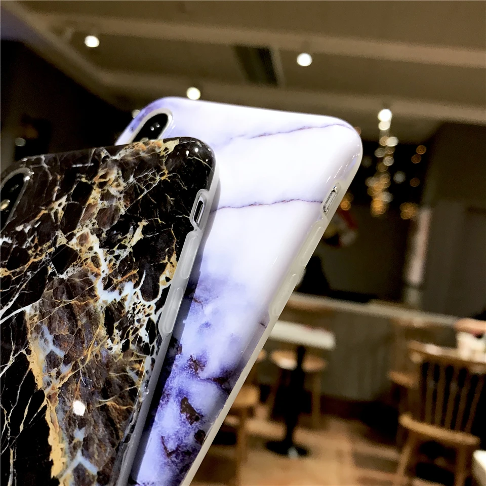 Чехол для iphone XS Max XR роскошный мраморный Модный чехол матовый Силиконовый из ТПУ 7