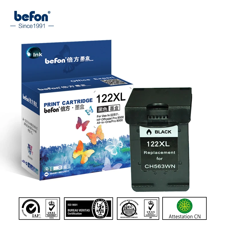 Сменный картридж befon совместимый с 122XL для HP 122 Черный чернильный Deskjet 1000 1050 1050A 1510