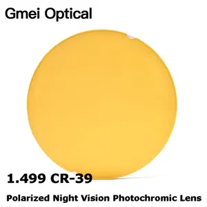 Фотохромные линзы Gmei, оптические поляризационные линзы с покрытием для ночного видения, от желтого до коричневого цвета, для очков по рецепту, для вождения, 1,499
