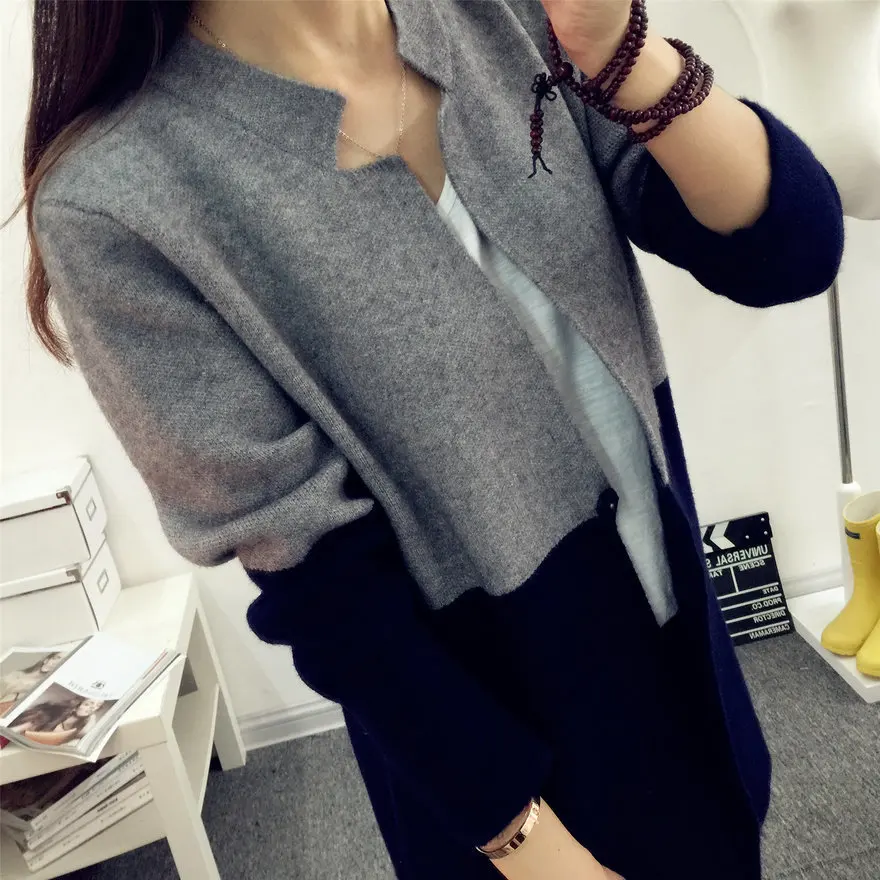 Новинка 2018 женский свитер кардиган Женская куртка пальто модный длинный рукав