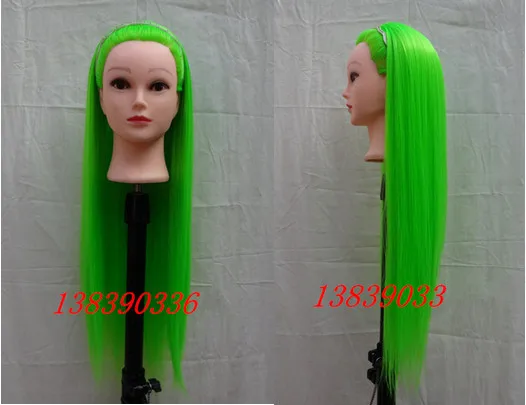 

Free Shipping!! Green Color Training Head Mannequin Head PVC Wig Head Training Mannequin For Salon