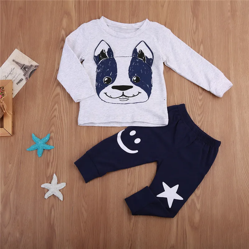 Новинка 2017 года Стильные комплекты одежды для маленьких мальчиков футболка с