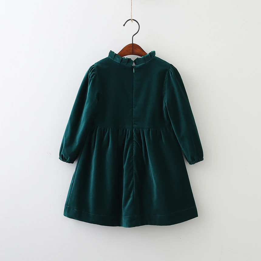 Toddler Girls Ruffle Party Dress Long Sleeve Kids European Style Velvet Winter Little Girl Fashion Spring Frocks Clothing | Детская
