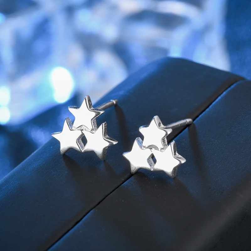 LZESHINE 100% S925 серебряная звезда серьги стержня для Для женщин Мода очаровательные