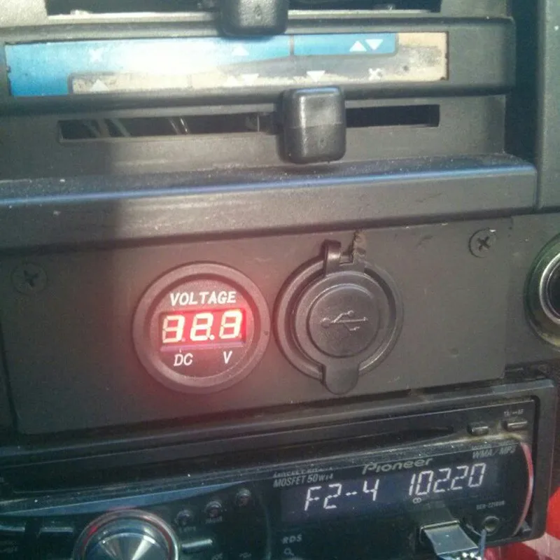 Двойной USB 12 В/24 В Автомобильное зарядное устройство мотоцикл двойной USB адаптер+ прикуриватель светодиодный+ Цифровой вольтметр для мобильного телефона