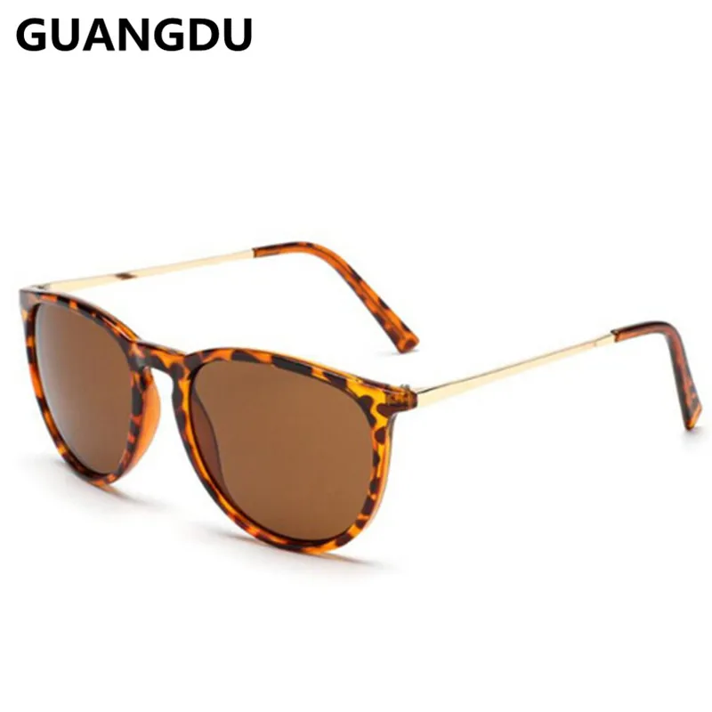 GUANGDU 2018 Винтаж кошачий глаз Негабаритных солнцезащитные очки круглые