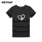 Женская футболка с рисунком HETUAF, милые футболки с рисунком в стиле ольччан, уличная одежда, свободная футболка для женщин