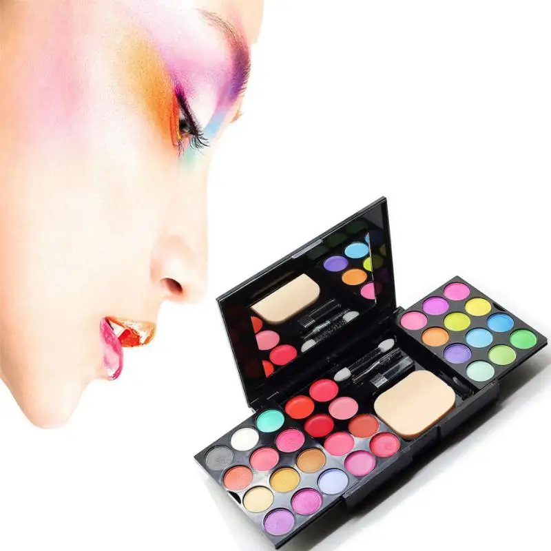 Женский набор для макияжа 2 4 Цвета Палитра теней + цвета Румяна 6 Блеск губ 3