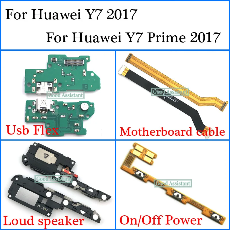 Фото Для Huawei Y7 2017 / Prime Nova Lite + Usb гибкий кабель материнской платы громкий динамик вкл.