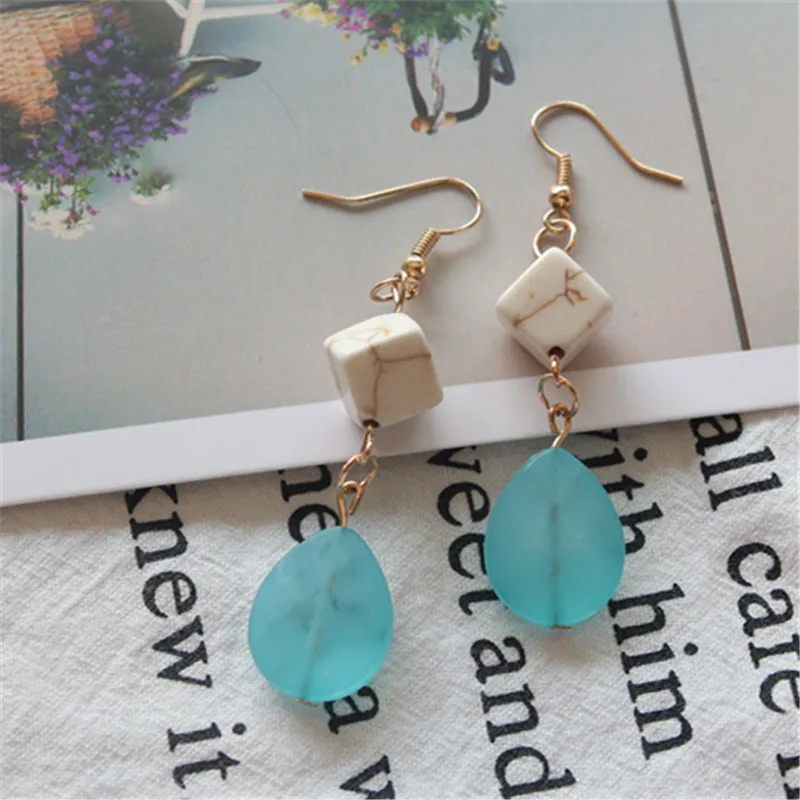 1 пара мята Янтарная капля серьги Бесплатная доставка|drop earrings|earrings freeearrings free shipping
