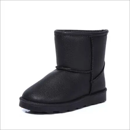 GARYDUCK 2017 Winter Children Shoes PU Leather Waterproof Boots Natural Fiber Slip Kids Snow Brand Girls Boys Rubber | Мать и ребенок